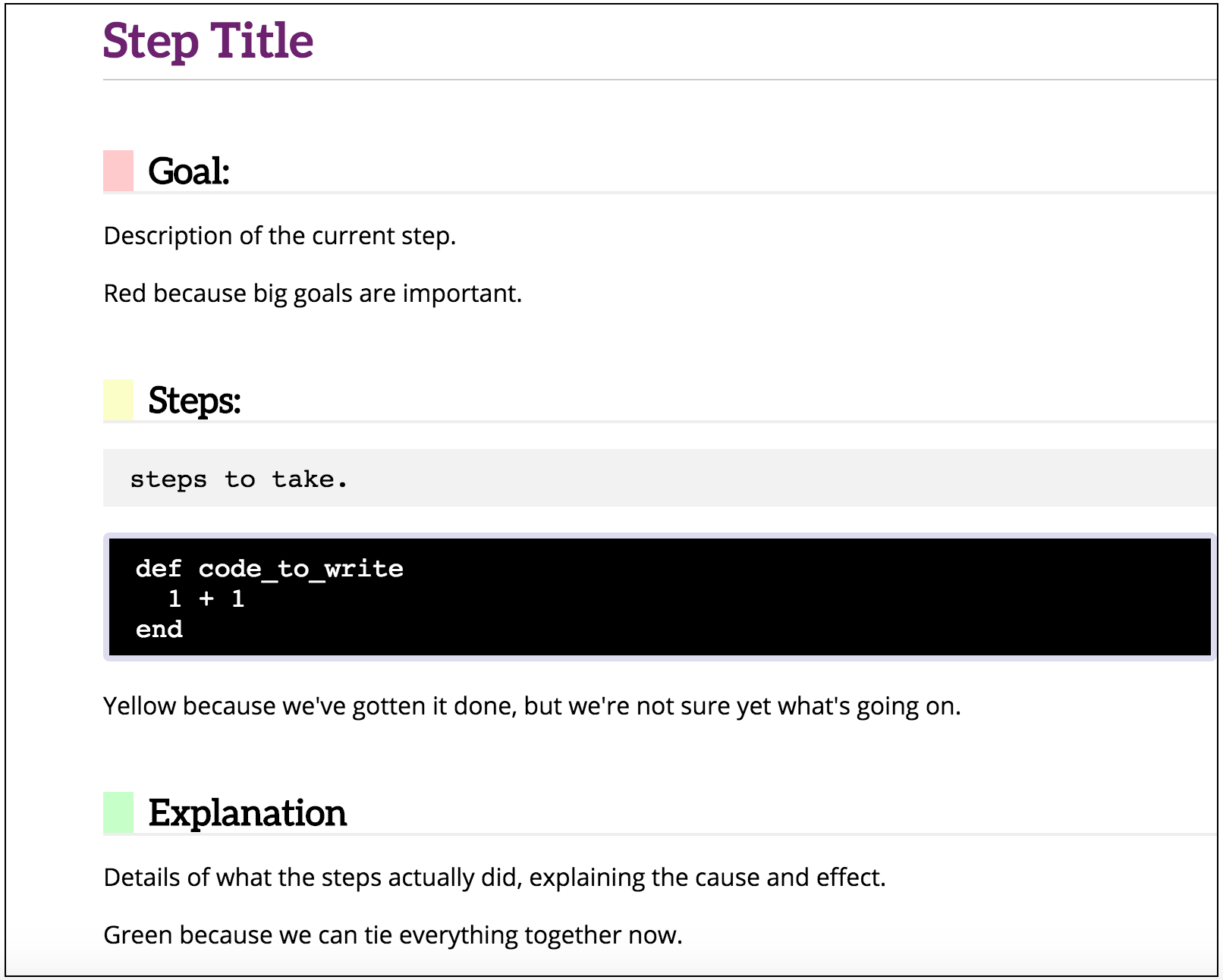 Sample of Railsbridge Lesson format